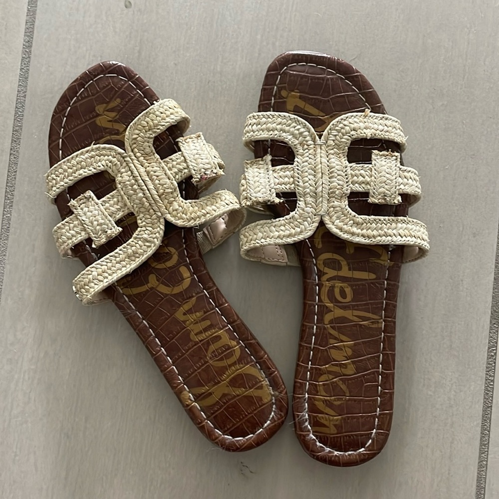 Sam Edelman Beckie Raffia Slip-On Mule Sandal, Size 7